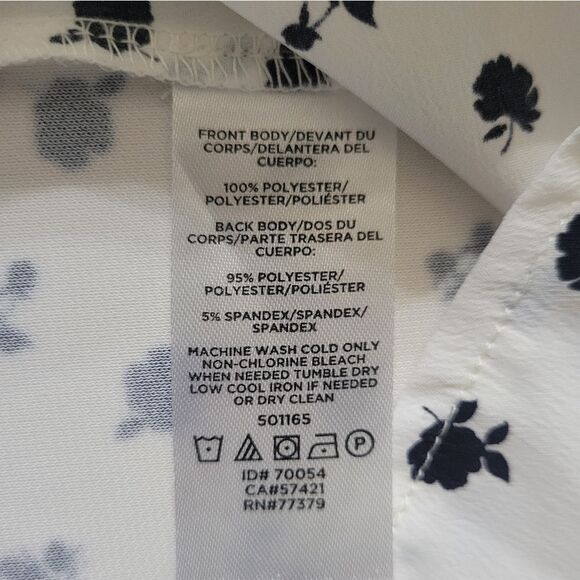 Ann Taylor Sleeveless White Ditzy Print Blouse - Picture 11 of 14